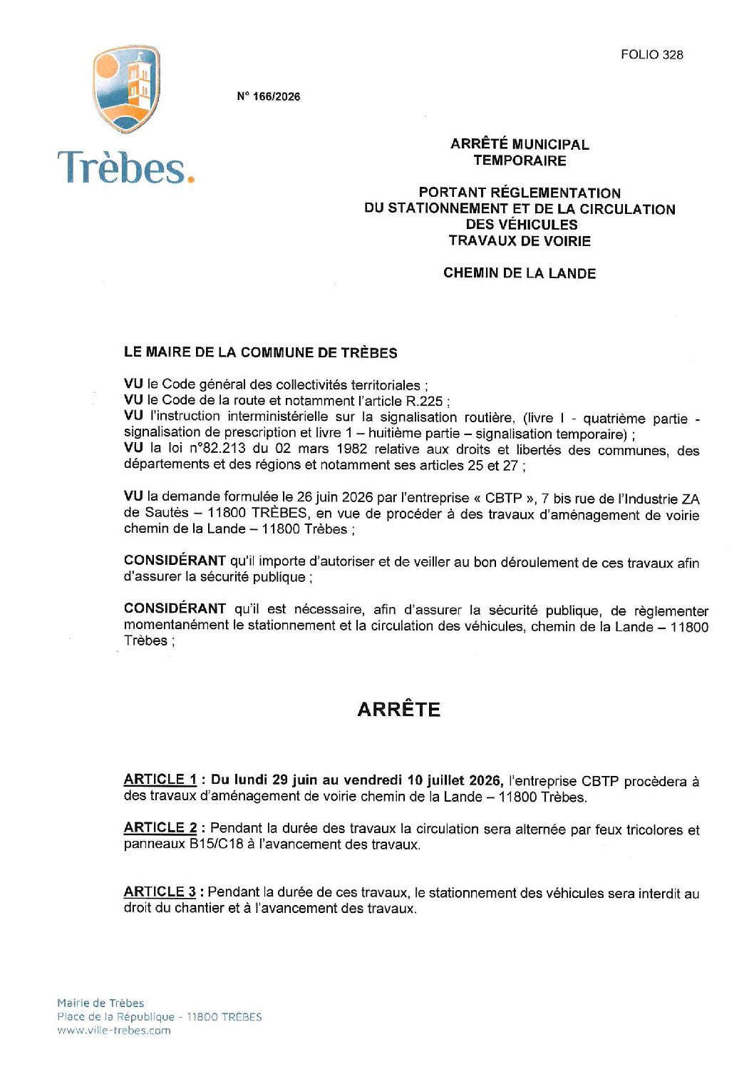 Aperçu du fichier 166.26 CBTP chemin de la Lande aménagement de voirie 